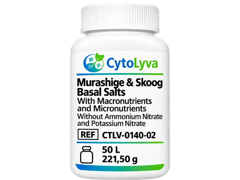 Murashige & Skoog Basal Salts With Macronutrients and Micronutrients. Without Ammonium Nitrate and Potassium Nitrate